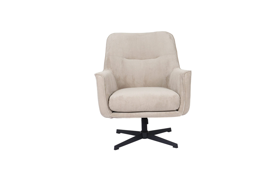 Wentworth Swivel Chair Beige Corduroy Fabric