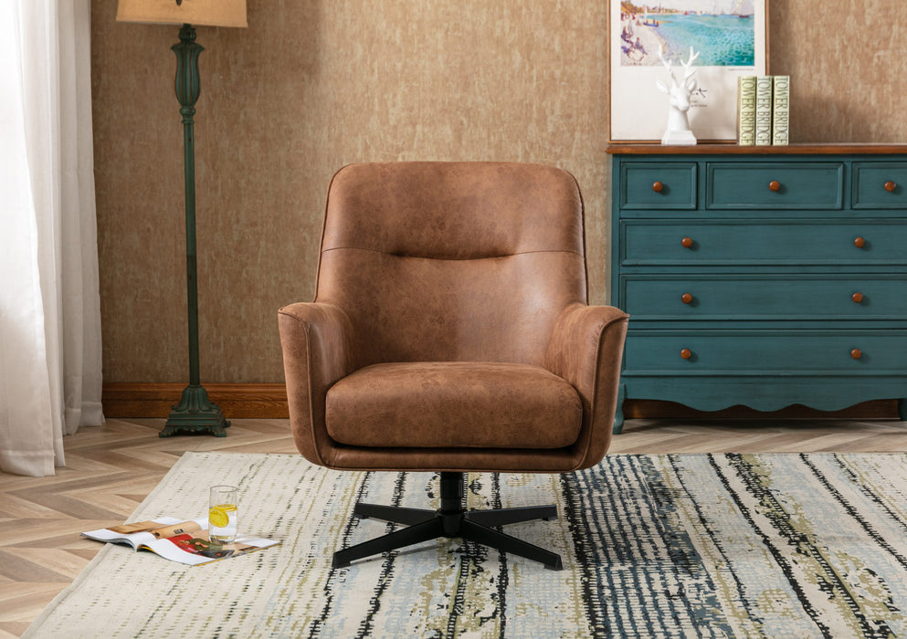 Wentworth Swivel Chair Tan Faux Leather