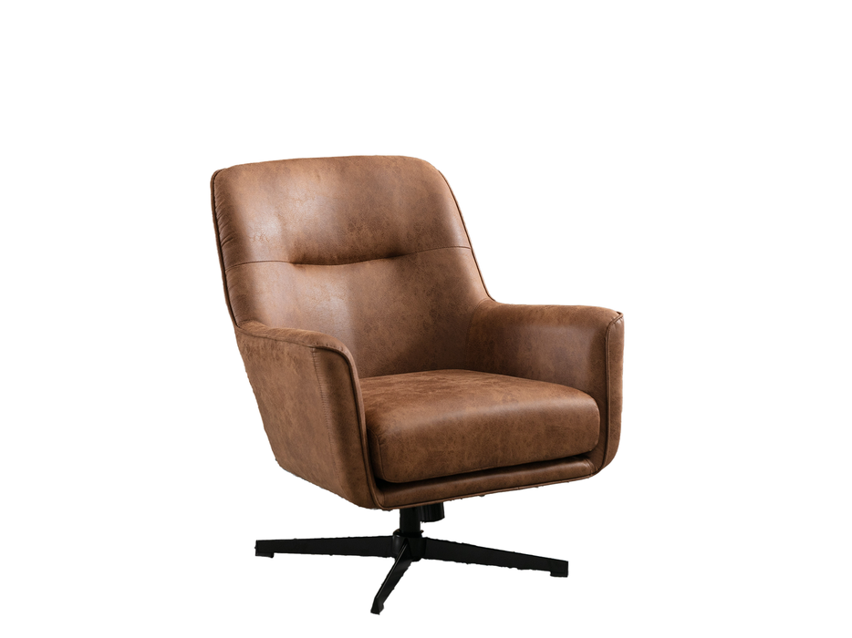 Wentworth Swivel Chair Tan Faux Leather
