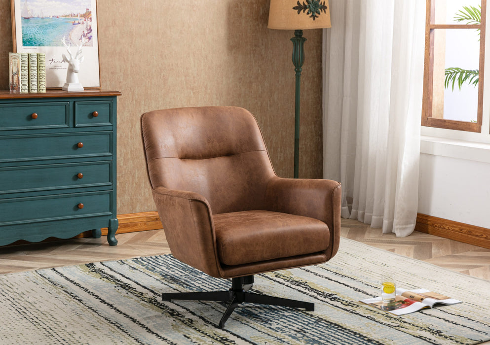 Wentworth Swivel Chair Tan Faux Leather