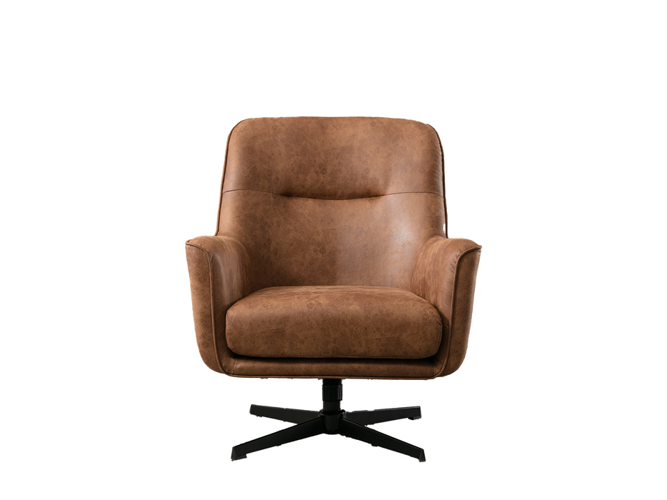 Wentworth Swivel Chair Tan Faux Leather