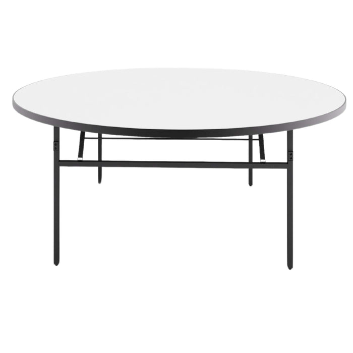 Durafurn Brooklyn 1830DIA Banquet Table - White / Black T Mould Edging