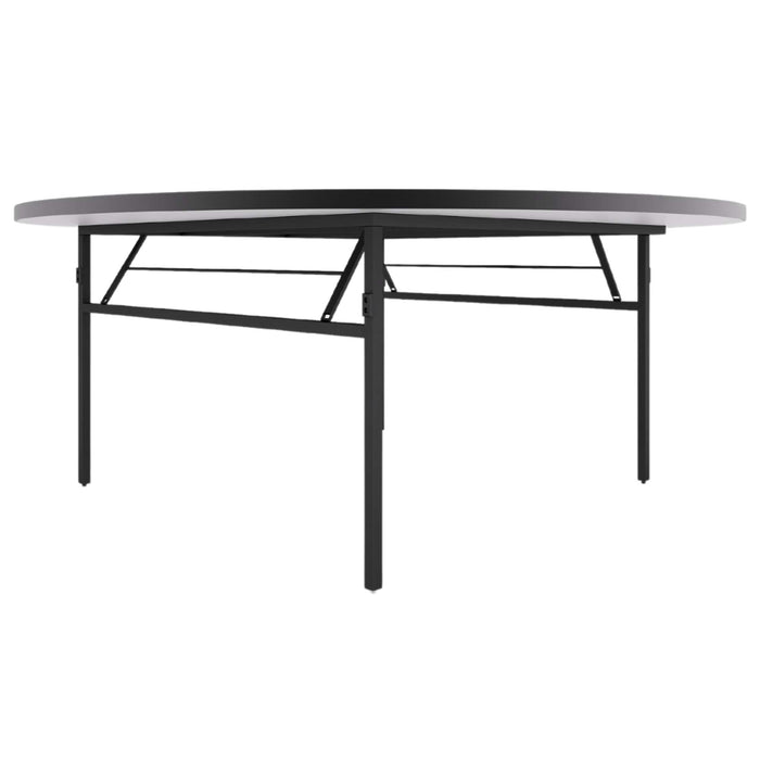 Durafurn Brooklyn 1830DIA Banquet Table - White / Black T Mould Edging