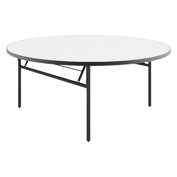 Durafurn Brooklyn 1830DIA Banquet Table - White / Black T Mould Edging