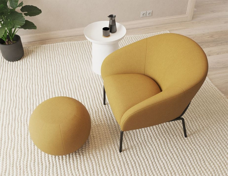 Solace Lounge Chair - Tuscan Yellow - Brushed Matt Gold Legs