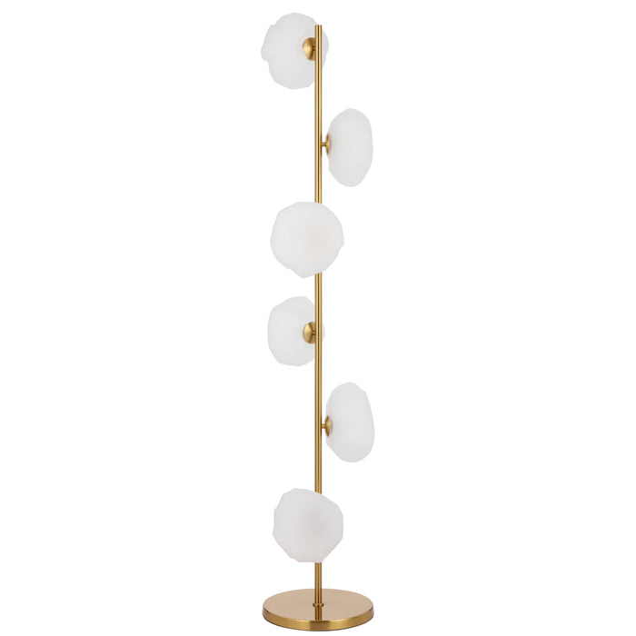 Zecca Floor Lamp - Antique Gold, Frost