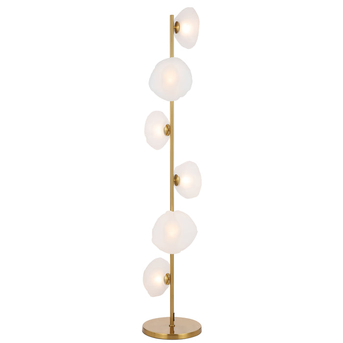 Zecca Floor Lamp - Antique Gold, Frost