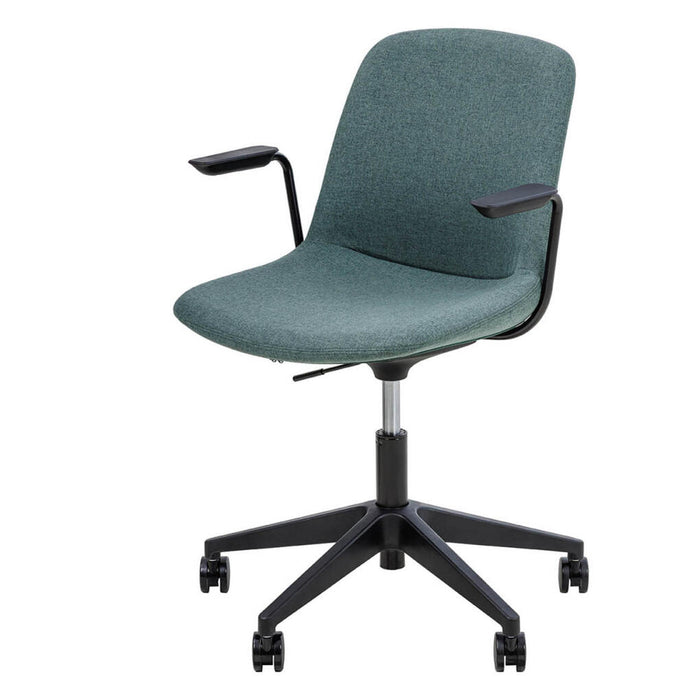 Vista Swivel Chair fully upholstered, black frame, castor base