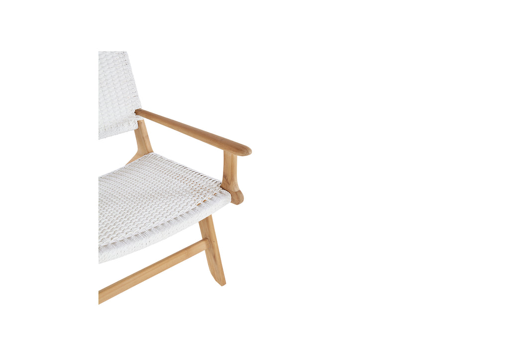 Zen Accent Arm Chair - White (Close Weave) - White Close Weave With Arms