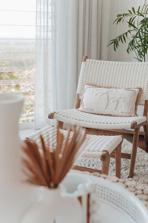 Fuji Lazy Chair Ottoman - White