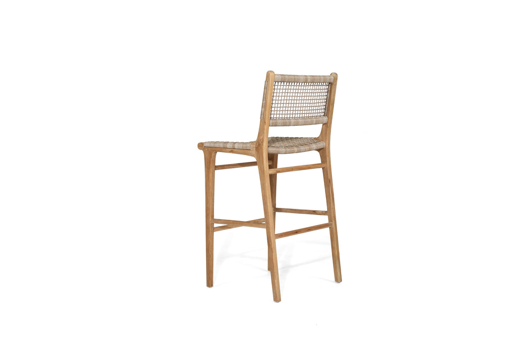 Zen Bar Stool - Washed Grey - Grey 76cm