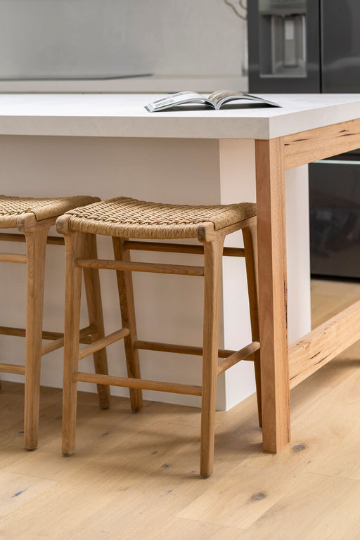 Zen Backless Counter Stool - Sand (Close Weave) - Sand 66cm Backless Close Weave