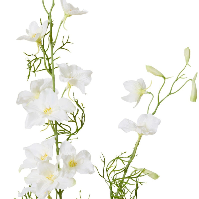 Delphinium Spray Pack of 12 - White, 97cm (H)