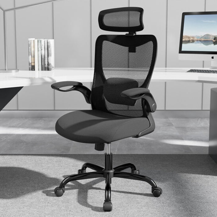 Mona High Back Task Chair With Flip Armrest - Black