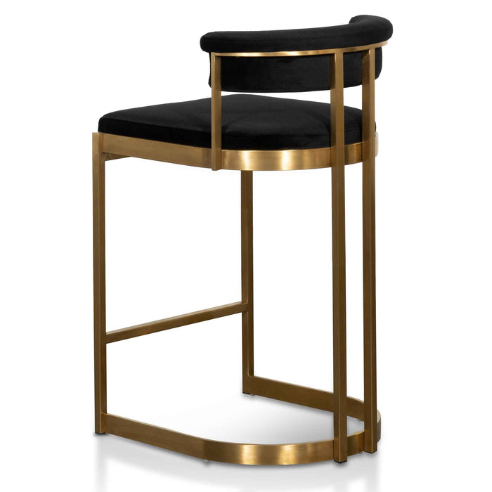 CBS6272-BS Black Velvet Bar Stool - Golden Base