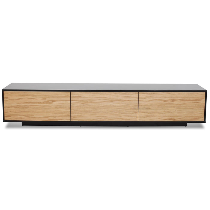 CTV2632-BB 2.3m TV Unit - Black with Natural Drawers