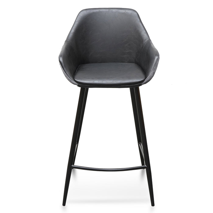 CBS2751-SE - Barstool - Black PU & Grey Velvet - (Set of 2)