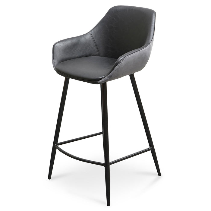 CBS2751-SE - Barstool - Black PU & Grey Velvet - (Set of 2)