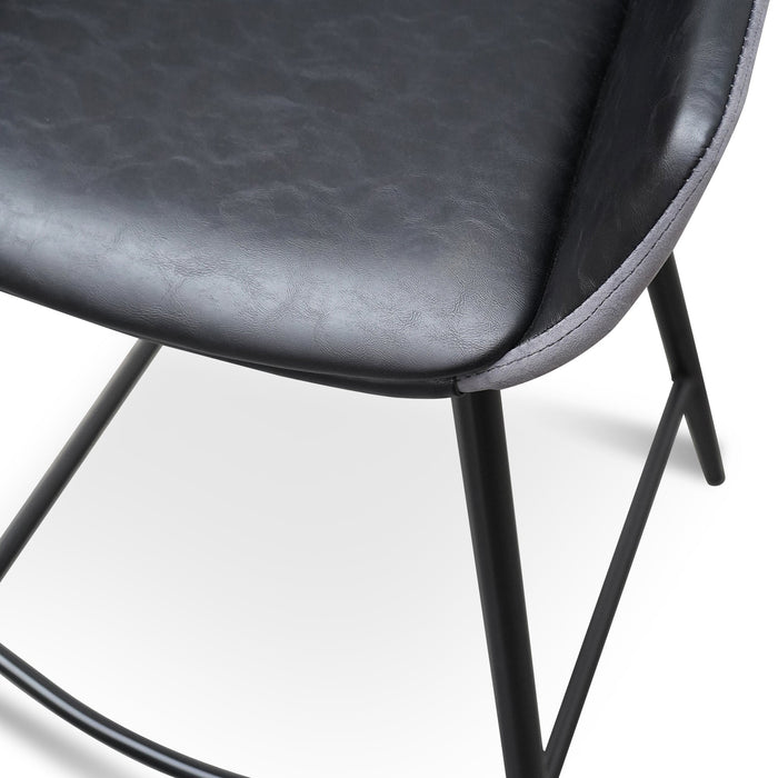 CBS2751-SE - Barstool - Black PU & Grey Velvet - (Set of 2)