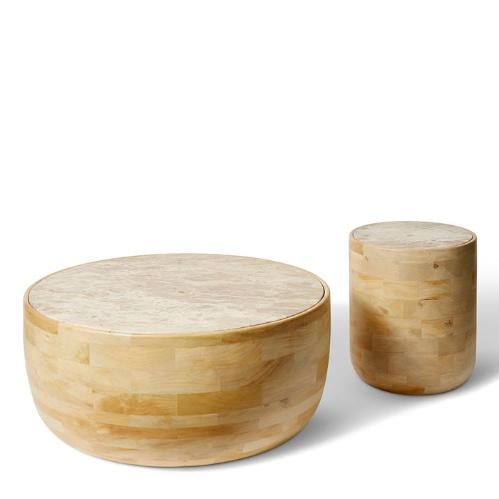 Gazali Side Table - Cream/Natural, 55cm (H)