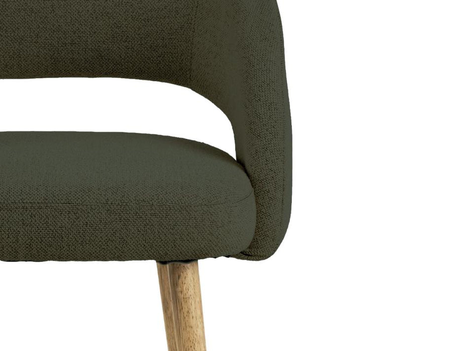 Akito Dining Chair - Natural - Hunter Green Fabric