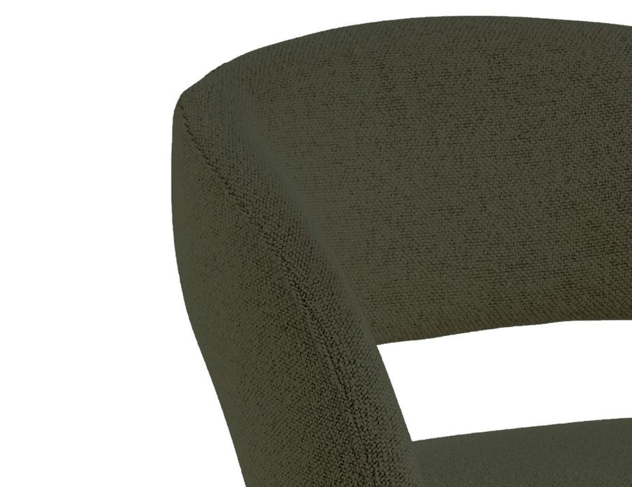 Akito Dining Chair - Natural - Hunter Green Fabric