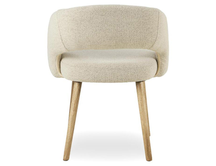Akito Dining Chair - Natural - Ivory Cream Fabric