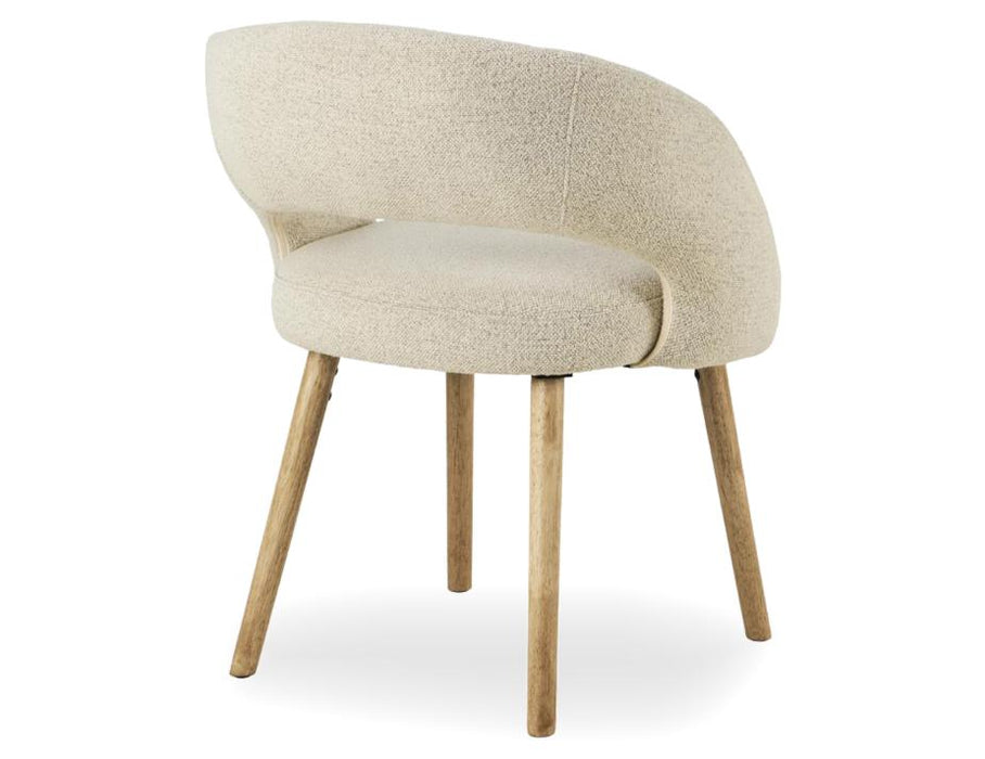 Akito Dining Chair - Natural - Ivory Cream Fabric