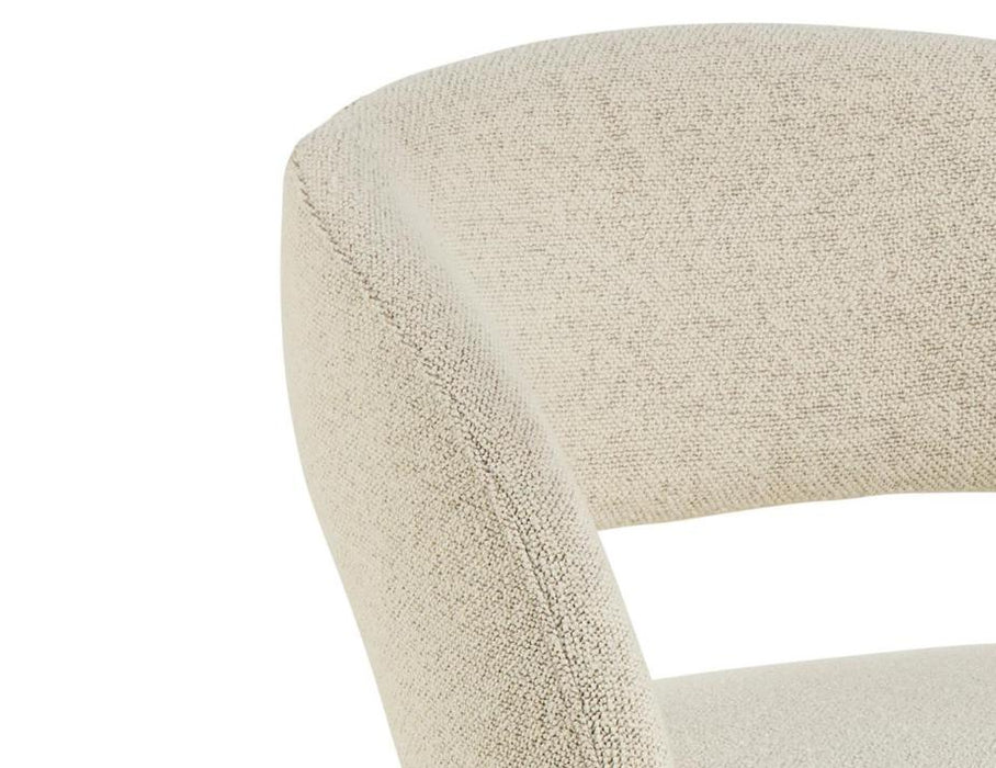 Akito Dining Chair - Natural - Ivory Cream Fabric