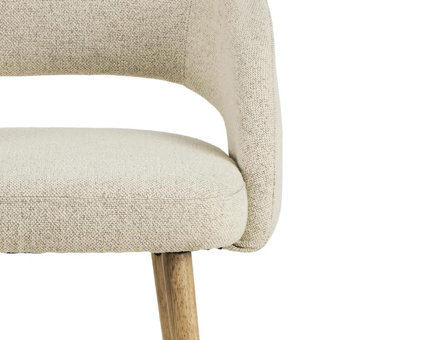 Akito Dining Chair - Natural - Ivory Cream Fabric