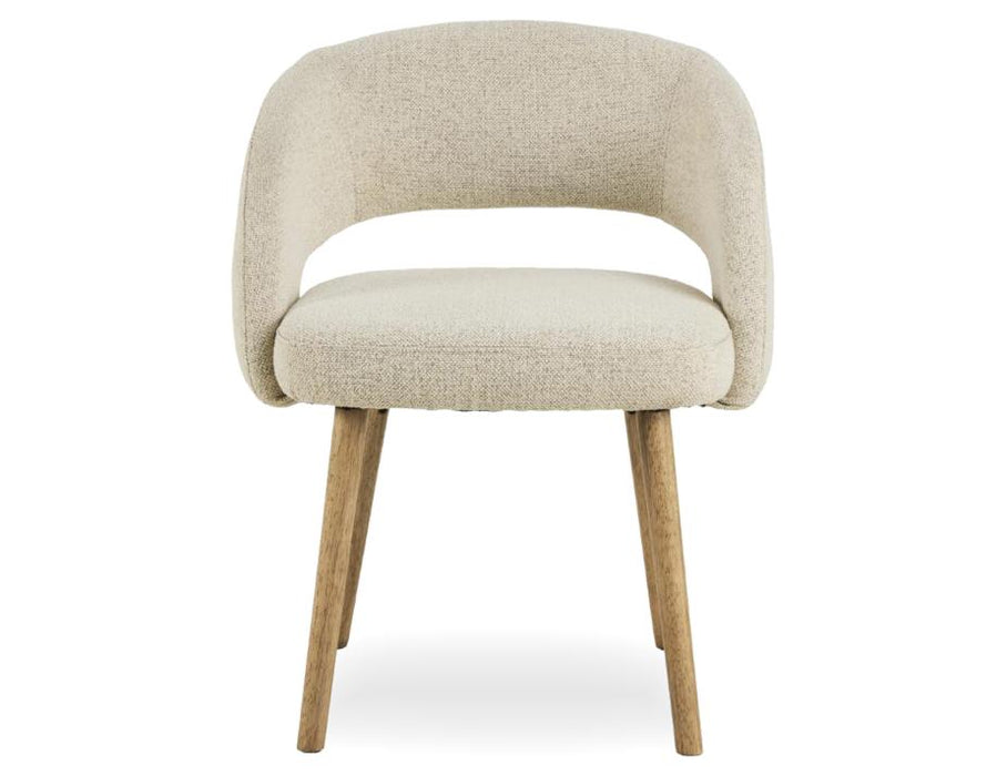 Akito Dining Chair - Natural - Ivory Cream Fabric