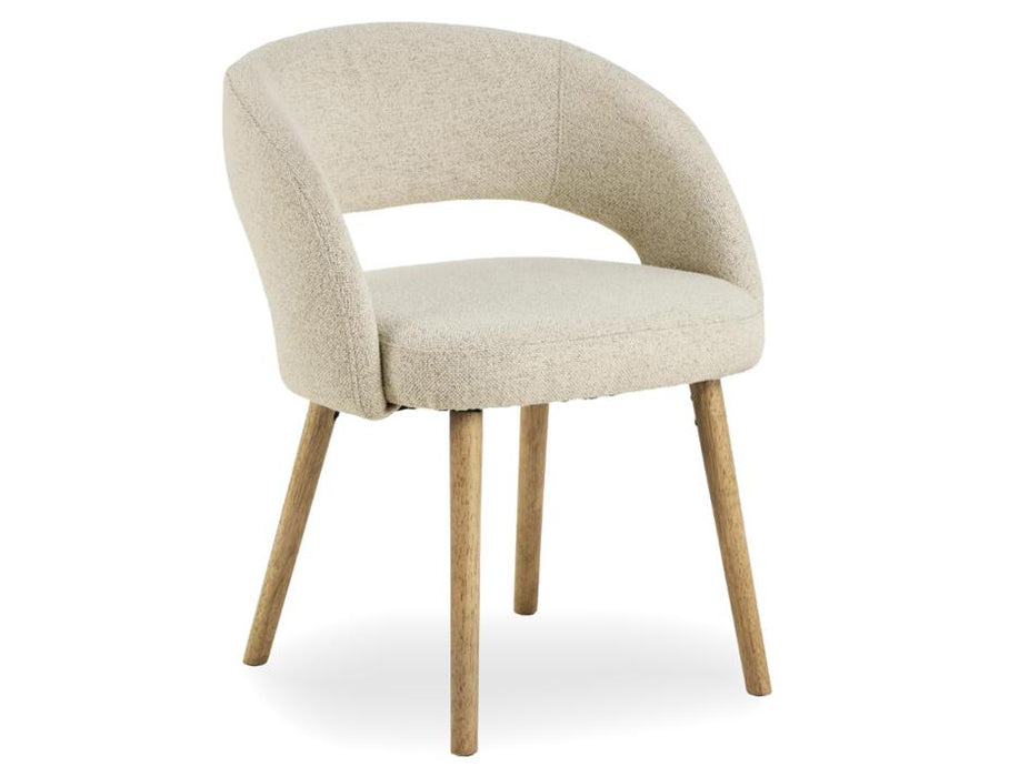 Akito Dining Chair - Natural - Ivory Cream Fabric