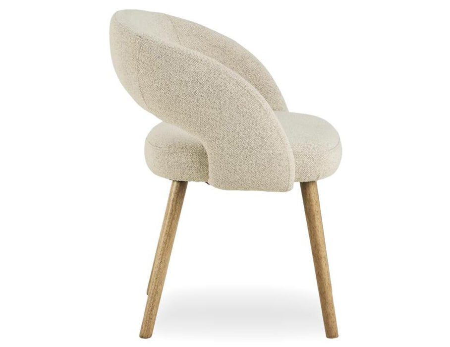 Akito Dining Chair - Natural - Ivory Cream Fabric