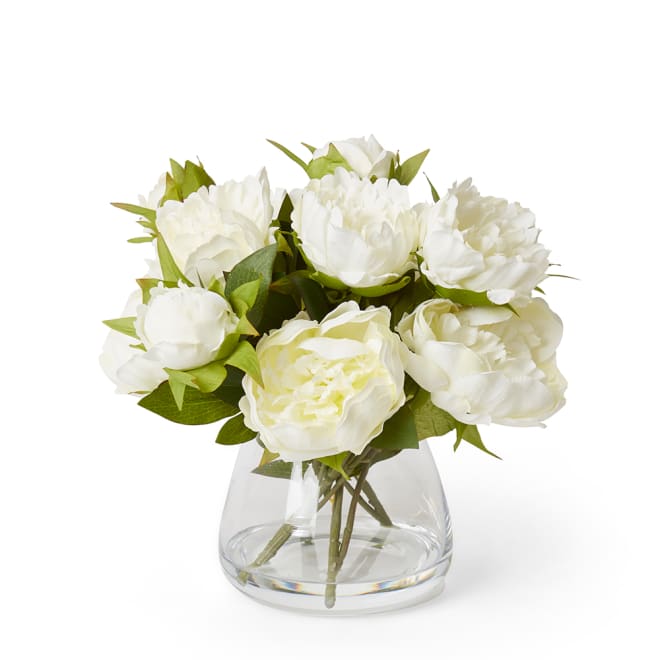 Peony Mix - Allira Vase - White, 36cm (H)