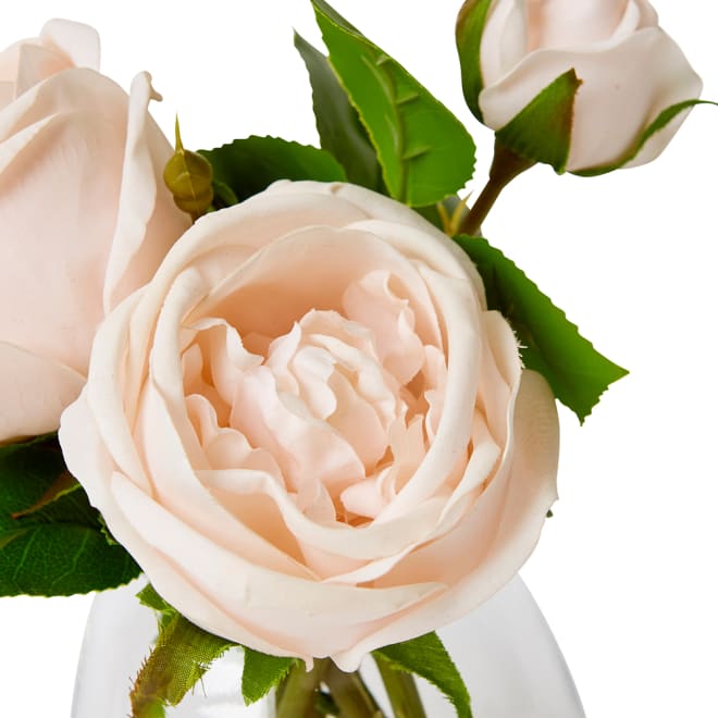Rose Austin Spray - Alma Vase - Blush Pink, 22cm (H)