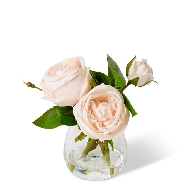 Rose Austin Spray - Alma Vase - Blush Pink, 22cm (H)