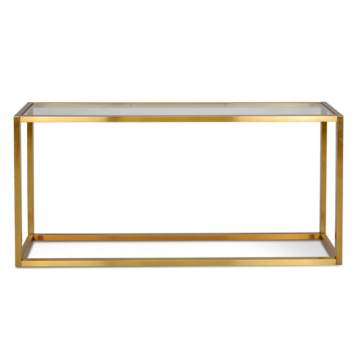 CDT1078-DW Glass Console Table - Tempered Glass - Steel Base