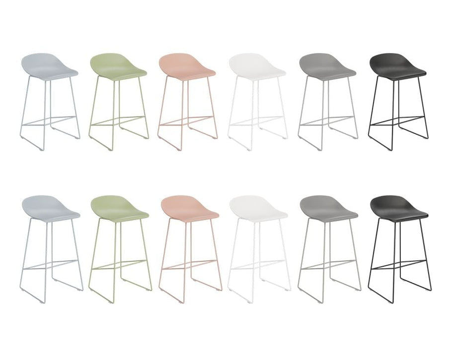 Pop Stool - White Frame and Shell Seat - 75cm Commercial Bar Height