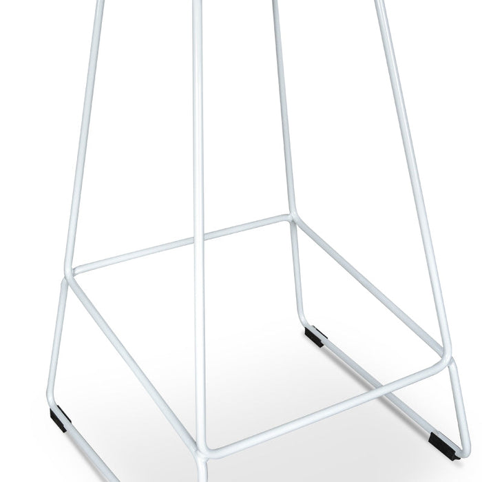 CBS2007-SD 65cm Bar Stool - white Seat With white metal Frame