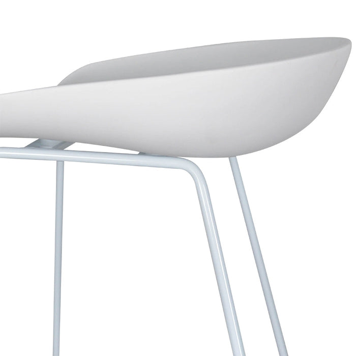 CBS2007-SD 65cm Bar Stool - white Seat With white metal Frame