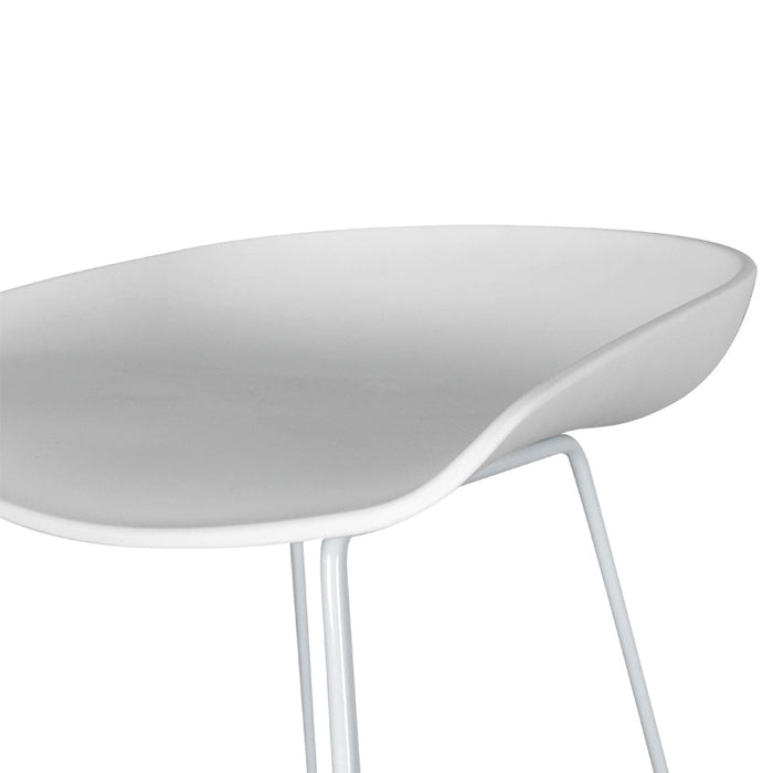 CBS2007-SD 65cm Bar Stool - white Seat With white metal Frame