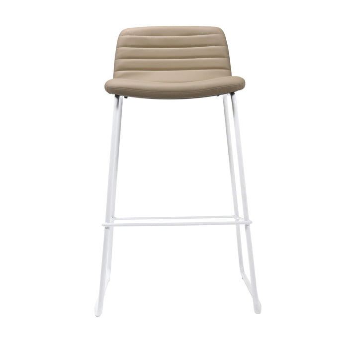 Pixel 630 Stool - Almond PU/White