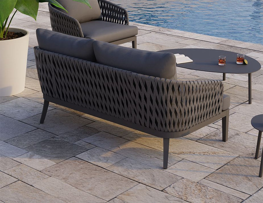 Alma Lounge Chair - Outdoor - Two Seater - Charcoal - Dark Grey Cushion