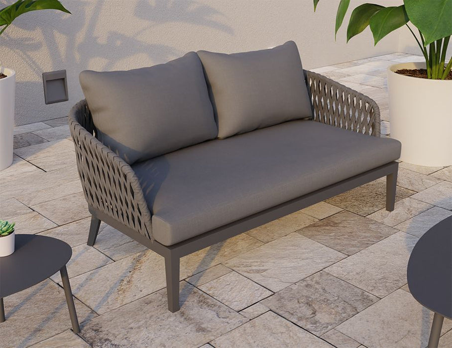 Alma Lounge Chair - Outdoor - Two Seater - Charcoal - Dark Grey Cushion