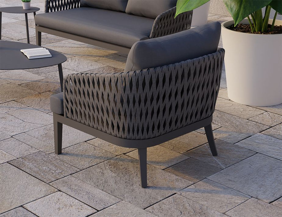 Alma Lounge Chair - Outdoor - Single - Charcoal - Dark Grey Cushion