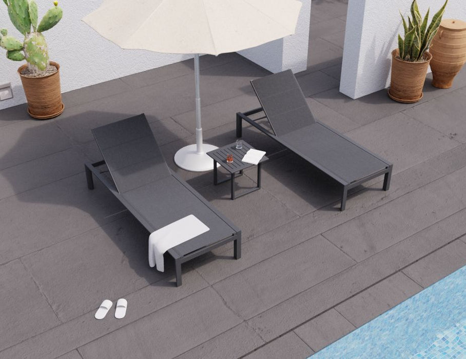 Alvor Sun Lounge - Charcoal - Dark Grey Mesh