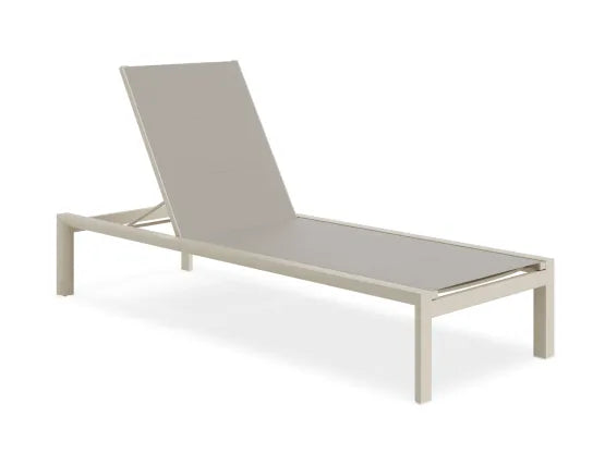 Alvor Sun Lounge - Latte - Biscuit Mesh - No Headrest, Aluminium