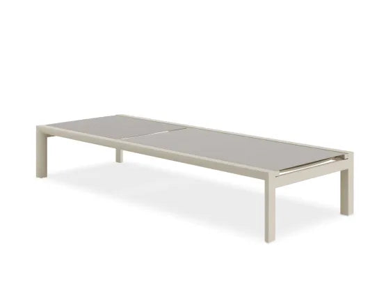 Alvor Sun Lounge - Latte - Biscuit Mesh - No Headrest, Aluminium
