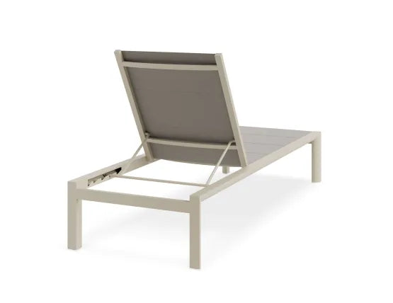 Alvor Sun Lounge - Latte - Biscuit Mesh - No Headrest, Aluminium