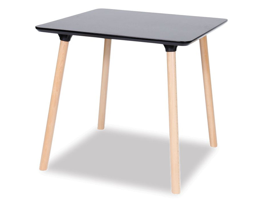 Massa Table - 80x80cm - Natural Legs - Black Top